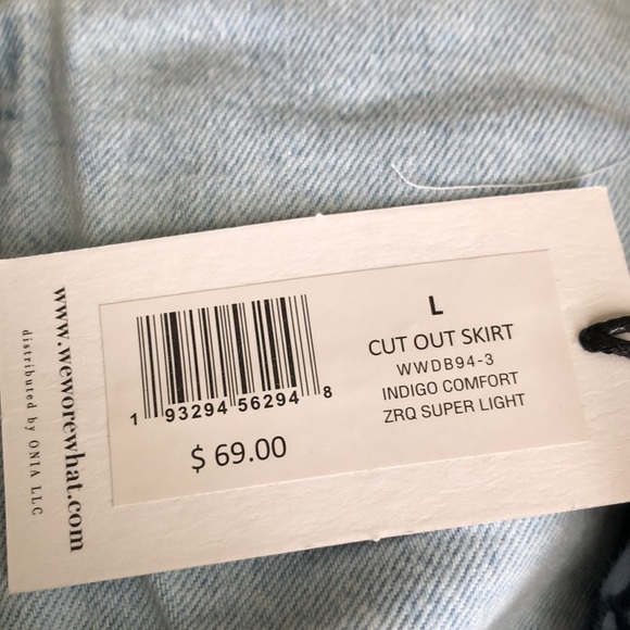 Revolve WEWOREWHAT   Cutout Denim mini skirt large - Picture 7 of 7